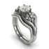 Two Seasons Bridal Set Flower Ring Diamond Ring- Bella no. 3